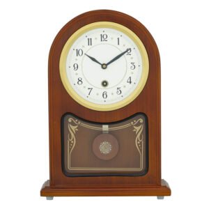 Chronikle Vertical Wooden Brown Home Decor Analog Table Clock With Striking Movement and Pendulum ( Size: 23 x 8 x 33.5 CM | Weight: 1240 grm | Color : Brown )