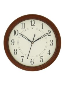 Chronikle Round Analog Wooden Brown Home Decor Wall Clock With Striking Movement ( Size: 23.5 x 5 x 23.5 CM | Weight: 500 grm | Color: Brown)