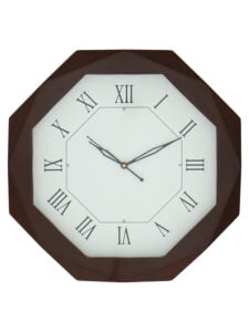 Chronikle Octagon Wooden Rosewood Home Decor Roman Figure Wall Clock With Sweep Movement ( Size: 33.5 x 4.5 x 33.5 CM | Weight: 1080 grm | Color: Rosewood )