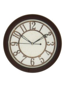 Chronikle Round Wooden Chocolate Home Decor Analog Wall Clock With Step Movement ( Size: 23 x 5 x 23 CM | Weight: 500 grm | Color: Chocolate )
