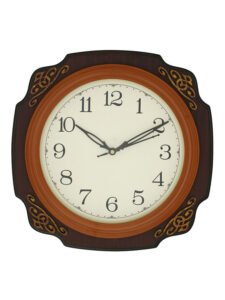 Chronikle Elegant Round Wooden Brown Home Decor Analog Wall Clock With Striking Movement ( Size: 27 x 5.5 x 27 CM | Weight: 755 grm | Color: Brown)