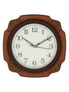 Chronikle Elegant Round Wooden Chocolate Home Decor Analog Wall Clock With Striking Movement ( Size: 27 x 5.5 x 27 CM | Weight: 755 grm | Color: Chocolate )