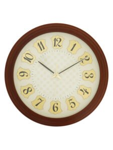 Chronikle Round Analog Brown Wooden Home Decor Wall Clock With Sweep Movement ( Size: 34 x 4.6 x 34 CM | Weight: 940 grm | Color: Brown )