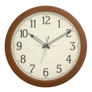Chronikle Classic Round Brown Analog Wooden Home Decor Wall Clock With Sweep Movement ( Size: 40 x 5.5 x 40 CM | Weight: 1380 grm | Color: Brown)