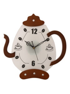 Chronikle Designer Kettle Shape Wooden Brown Home Decor Wall Clock With Sweep Movement ( Size: 35.5 x 5 x 35.5 CM | Weight: 830 grm | Color: Brown)