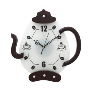 Chronikle Designer Kettle Shape Wooden Rosewood Home Decor Wall Clock With Sweep Movement ( Size: 35.5 x 5 x 35.5 CM | Weight: 830 grm | Color: Rosewood )