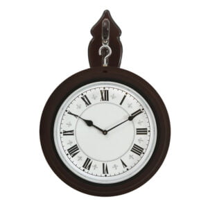 Chronikle Elegant Hanging Wooden Rosewood Analog Home Decor Both Sided Hanging Wall Clock With Tak-Tak Movement ( Size: 38 x 9.5 x 48 CM | Weight: 2590 grm | Color: Rosewood )