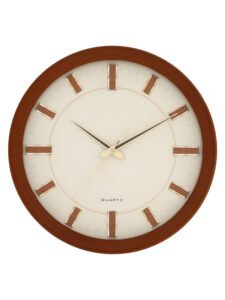 Chronikle Classic Round Wooden Brown Analog Home Decor Wall Clock With Sweep Movement ( Size: 32.5 x 5 x 32.5 CM | Weight: 1000 grm | Color: Brown )