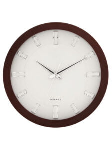 Chronikle Elegant Round Wooden Rosewood Analog Home Decor Wall Clock With Sweep Movement ( Size: 32.5 x 5 x 32.5 CM | Weight: 1000 grm | Color: Rosewood)