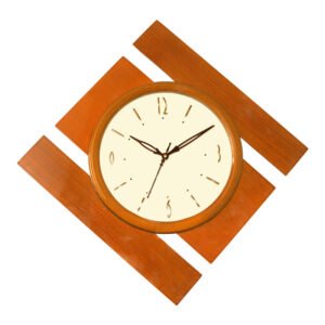 Chronikle Elegant Square Kite Style Wooden Brown Analog Home Decor Wall Clock With Sweep Movement ( Size: 42.5 x 5 x 42.5 CM | Weight: 1020 grm | Color: Brown)