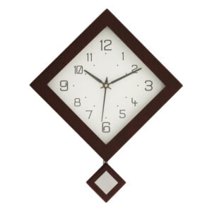 Chronikle Elegant Square Wooden Analog Home Decor Pendulum Wall Clock With Striking Movement ( Size: 27 x 6 x 34 CM | Weight: 620 grm | Color: Rosewood )