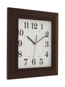 Chronikle Elegant Square Wooden Rosewood Analog Home Decor Wall Clock With Sweep Movement ( Size: 33.2 x 4.5 x 33.2 CM | Weight: 1340 grm | Color: Rosewood )
