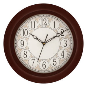 Chronikle Classic Round Wooden Rosewood Analog Home Decor Wall Clock With Sweep Movement with Printed Dial ( Size: 30 x 4.5 x 30 CM | Weight: 610 grm | Color: Rosewood )