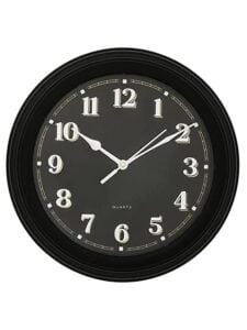 Chronikle Elegant Plastic Round Black Dial Analog Home Decor Full Figure Wall Clock ( Size: 30 x 4 x 30 CM | Weight: 650 grm | Color: Black )