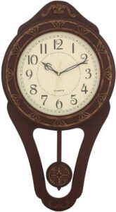 Chronikle Vertical Designer Wooden Rosewood Analog Home Decor Pendulum Wall Clock With Sweep Movement ( Size: 34 x 6.5 x 62.5 CM | Weight: 1615 grm | Color: Rosewood )