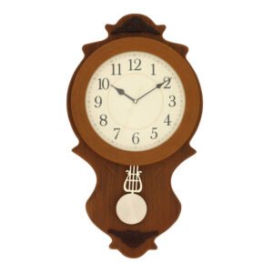 Chronikle Vertical Designer Wooden Brown Analog Home Decor Pendulum Wall Clock With Sweep Movement ( Size: 36 x 6.5 x 64.5 CM | Weight: 1760 grm | Color: Brown )