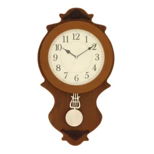 Chronikle Vertical Designer Wooden Brown Analog Home Decor Pendulum Wall Clock With Sweep Movement ( Size: 36 x 6.5 x 64.5 CM | Weight: 1760 grm | Color: Brown )