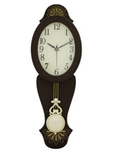 Chronikle Vertical Designer Pendulum Wooden Cola Color Analog Home Decor Wall Clock With Striking Movement ( Size: 19 x 6.7 x 54.5 CM | Weight: 940 grm | Color: Cola )
