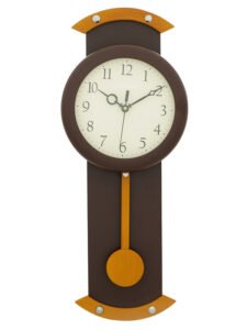 Chronikle Vertical Designer Pendulum Wooden Chocolate Analog Home Decor Wall Clock With Striking Movement ( Size: 19.5 x 6.5 x 47.5 CM | Weight: 780 grm | Color: Chocolate )