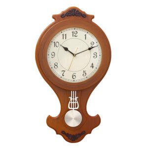 Chronikle Vertical Designer Pendulum Wooden Brown Analog Home Decor Wall Clock With Sweep Movement ( Size: 35 x 6.5 x 62.2 CM | Weight: 1710 grm | Color: Brown )