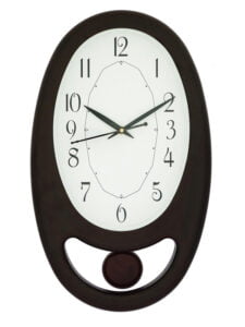 Chronikle Decorative Oval Plastic Analog Rosewood Home Decor Full Figure Pendulum Wall Clock With Striking Movement ( Size: 24 x 5.5 x 40 CM | Weight: 705 grm | Color: Rosewood )