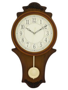 Chronikle Vertical Decorative Brown Wooden Analog Home Decor Pendulum Wall Clock With Sweep Movement ( Size: 28 x 6.5 x 53.5 CM | Weight: 1210 grm | Color: Brown )