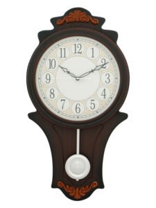 Chronikle Vertical Decorative Chocolate Wooden Analog Home Decor Pendulum Wall Clock With Sweep Movement ( Size: 28 x 6.5 x 53.5 CM | Weight: 1210 grm | Color: Chocolate )