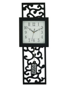 Chronikle Vertical Decorative Wooden Analog Black Home Decor Pendulum Wall Clock With Sweep Movement ( Size: 19.5 x 6.5 x 55 CM | Weight: 915 grm | Color: Black )