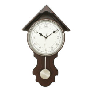 Chronikle Vertical Hut Design Wooden Chocolate Color Analog Home Decor Pendulum Wall Clock With Sweep Movement ( Size: 35 x 8 x 63 CM | Weight: 1865 grm | Color: Chocolate )