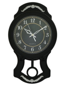 Chronikle Elegant Vertical Plastic Black Dial Analog Home Decor Full Figure Pendulum Wall Clock With Striking Movement ( Size: 25 x 7 x 43.5 CM | Weight: 615 grm | Color: Black )
