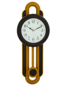Chronikle Elegant Vertical Plastic Golden & Brown Analog Home Decor Full Figure Pendulum Wall Clock With Striking Movement ( Size: 20 x 8 x 51 CM | Weight: 585 grm | Color: Golden & Brown )