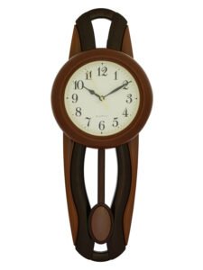 Chronikle Elegant Vertical Plastic Golden & Brown Analog Home Decor Full Figure Pendulum Wall Clock With Striking Movement ( Size: 20.5 x 8.5 x 52 CM | Weight: 610 grm | Color: Golden & Brown )