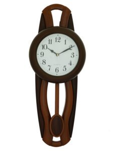 Chronikle Elegant Vertical Plastic Rosewood Analog Home Decor Full Figure Pendulum Wall Clock With Striking Movement ( Size: 20.5 x 8.5 x 52 CM | Weight: 610 grm | Color: Rosewood )