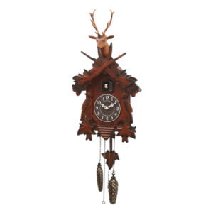 Chronikle Decorative Hut Style Wooden Brown Analog Home Decor Analog Cuckoo Musical Wall Clock With Striking Movement ( Size: 33.5 x 23 x 90.5 CM | Weight: 2185 grm | Color: Brown )