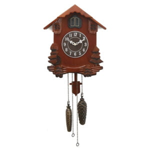 Chronikle Decorative Hut Style Wooden Brown Analog Home Decor Analog Cuckoo Musical Wall Clock With Striking Movement ( Size: 35 x 15 x 32 CM | Weight: 1480 grm | Color: Brown )