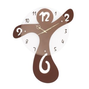 Chronikle Vertical Designer Wooden Cola Color Analog Home Decor Wall Clock With Sweep Movement ( Size: 39 x 5.5 x 47 CM | Weight: 1320 grm | Color: Cola )