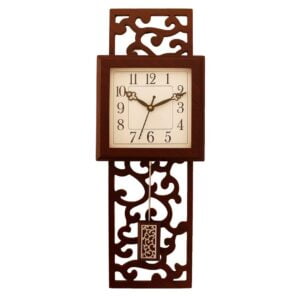 Chronikle Vertical Decorative Wooden Brown Analog Home Decor Pendulum Wall Clock With Sweep Movement ( Size: 19.5 x 6.5 x 55 CM | Weight: 915 grm | Color: Brown )
