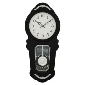 Chronikle Vertical Elegant Wooden Black Analog Home Decor Pendulum Musical Wall Clock ( Size: 26 x 10.3 x 56 CM | Weight: 1955 grm | Color: Black )