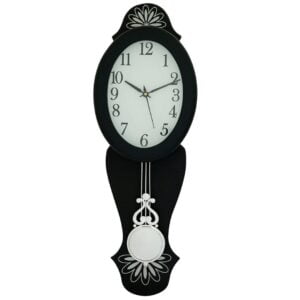 Chronikle Vertical Designer Pendulum Wooden Black Analog Home Decor Wall Clock With Striking Movement ( Size: 19 x 6.7 x 54.5 CM | Weight: 940 grm | Color: Black )