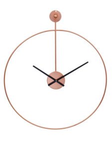 Chronikle Elegant Copper Color Round Metal Black Needle Home/Office Decor Wall Clock ( Size: 58 x 1 x 67 CM | Weight: 600 grm | Color: Copper )