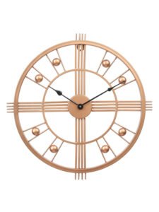 Chronikle Designer Round Copper Color Metal Home/Office Decor Wall Clock With Non-Ticking Movement ( Size: 53 x 2 x 53 CM | Weight: 1700 grm | Color: Copper )