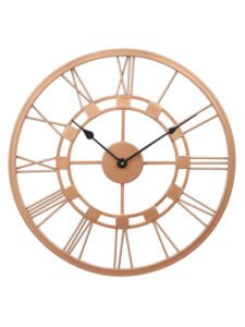 Chronikle Decorative Round Copper Color Analog Metal Home/Office Decor Roman Figure Wall Clock With Non-Ticking Movement ( Size: 45 x 1 x 45 CM | Weight: 1220 grm | Color: Copper )