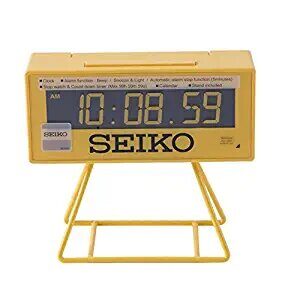 Seiko Classic Rectangular Yellow Digital Plastic Light Weighted Alarm Table Clock ( Size: 10.4 x 2.9 x 4.5 CM | Weight: 140 grm | Color: Yellow )