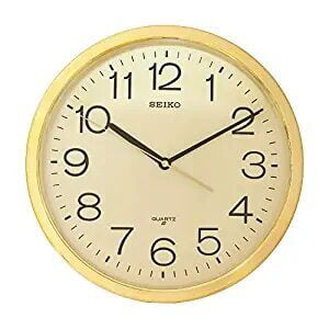 Seiko Elegant Round Analog Yellow Analog Plastic Home Decor Wall Clock ( Size: 31 x 3.9 x 31 CM | Weight: 800 grm | Color: Yellow )