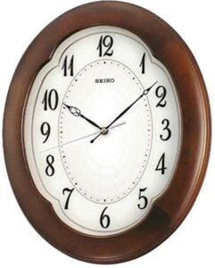 Seiko Elegant Oval Rosewood Analog Wooden Home Decor Wall Clock With Sweep Movement ( Size: 31.2 x 4.5 x 38 CM | Weight: 800 grm | Color: Rosewood )