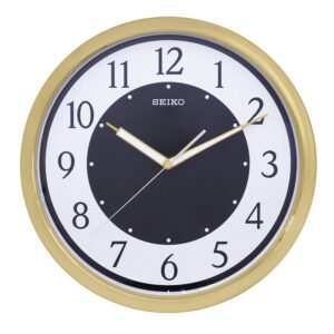 Seiko Unique Round Cream Color Analog Plastic Home Decor Wall Clock with Sweep Movement ( Size: 31 x 4 x 31 CM | Weight: 680 grm | Color: Cream )