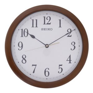 Seiko Classic Round Brown Wooden Analog Home Decor Full Figure Wall Clock ( Size: 41 x 5 x 41 CM | Weight: 1430 grm | Color: Brown)