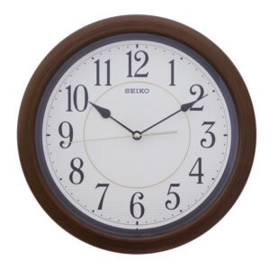 Seiko Elegant Round Analog Rosewood Plastic Full Figure Home Decor Wall Clock ( Size: 32.4 x 4.5 x 32.4 CM | Weight: 790 grm | Color: Rosewood )