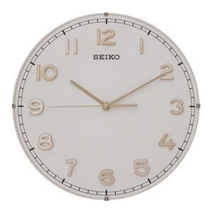 Seiko Elegant Round Analog White Plastic Home Decor Wall Clock With Sweep Movement ( Size: 30 x 4.5 x 30 CM | Weight: 700 grm | Color: White )