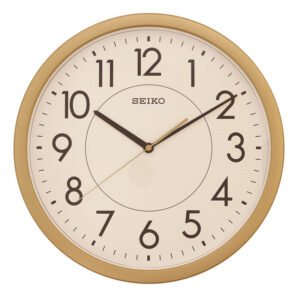 Seiko Elegant Round Analog Yellow Plastic Home Decor Wall Clock with Sweep Movement ( Size: 36.1 x 3.9 x 36.1 CM | Weight: 990 grm | Color: Yellow )